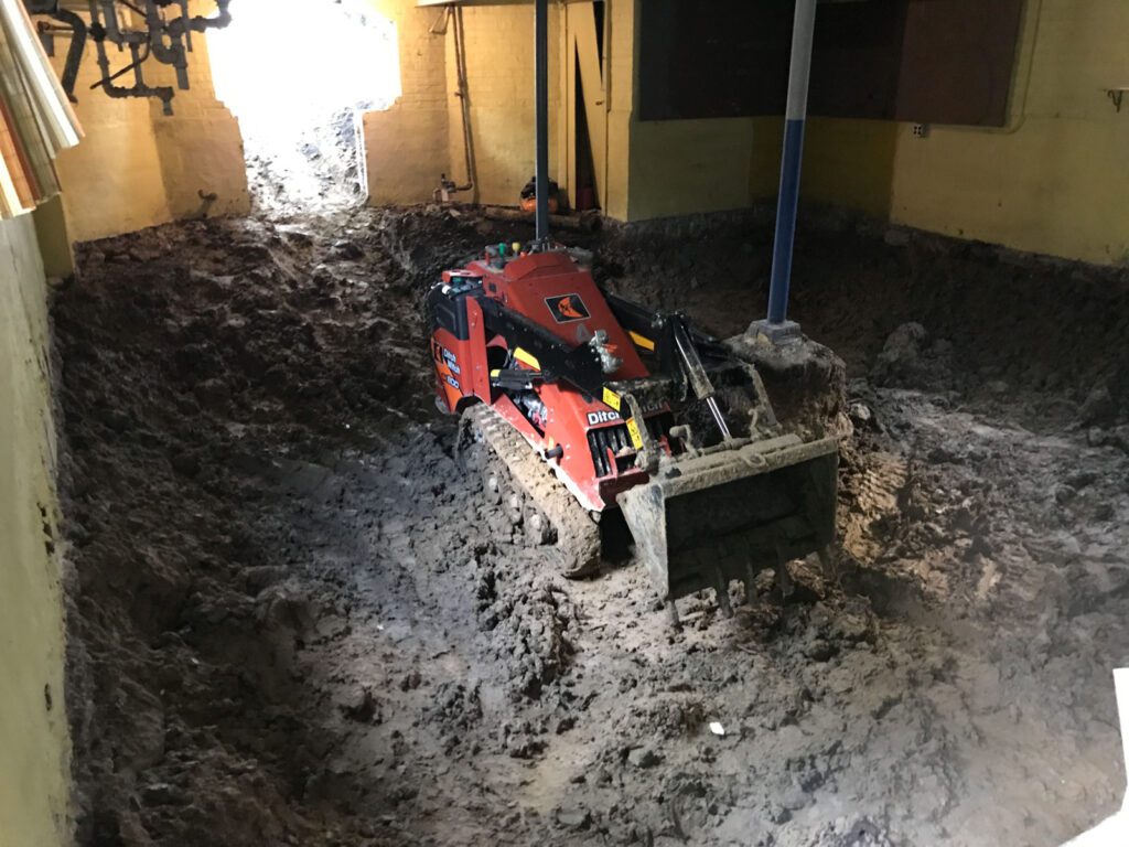 basement dig down / basement lowering to increase basement height