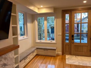 Custom bookcases and benches